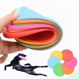 Soft Non-Slip Dog Flying Disc Silicone Game Frisbeed Anti-Chew Dog Toy Pet Puppy Training Interactive Dog Supplies (Color: orange)