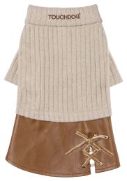 Touchdog 'Modress' Fashion Designer Dog Sweater and Dress (Color: Brown, size: large)